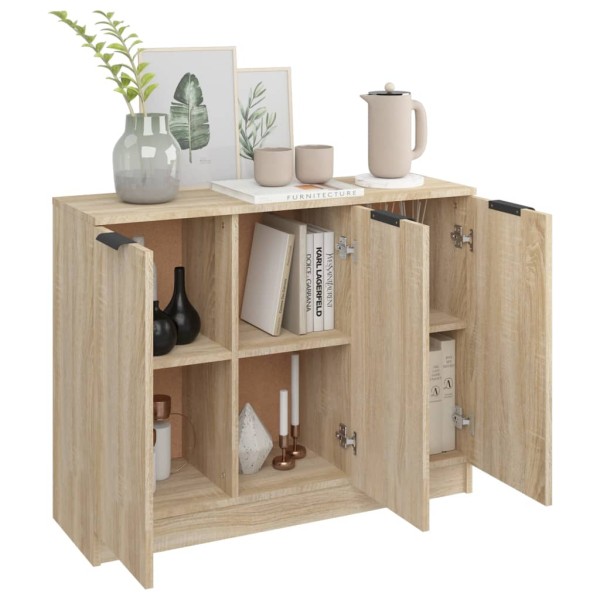 Aparador de madera contrachapada roble Sonoma 90,5x30x70 cm Aparador de madera contrachapada roble Sonoma 90,5x30x70 cm