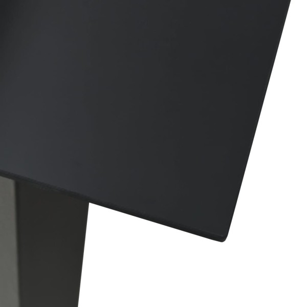 Mesa de comedor de jardín acero y vidrio negra 80x80x74 cm Mesa de comedor de jardín acero y vidrio negra 80x80x74 cm
