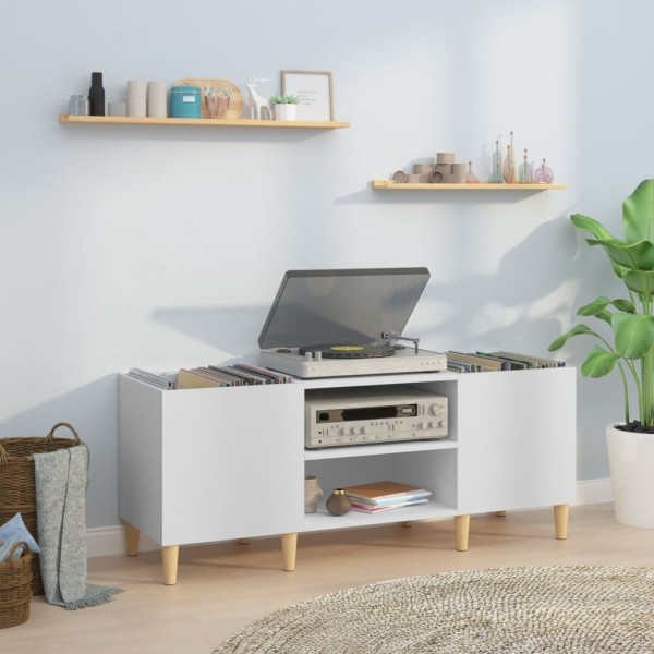 Mueble para discos madera contrachapada blanco 121x38x48 cm Mueble para discos madera contrachapada blanco 121x38x48 cm
