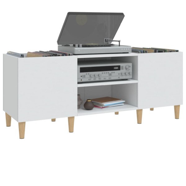 Mueble para discos madera contrachapada blanco 121x38x48 cm Mueble para discos madera contrachapada blanco 121x38x48 cm