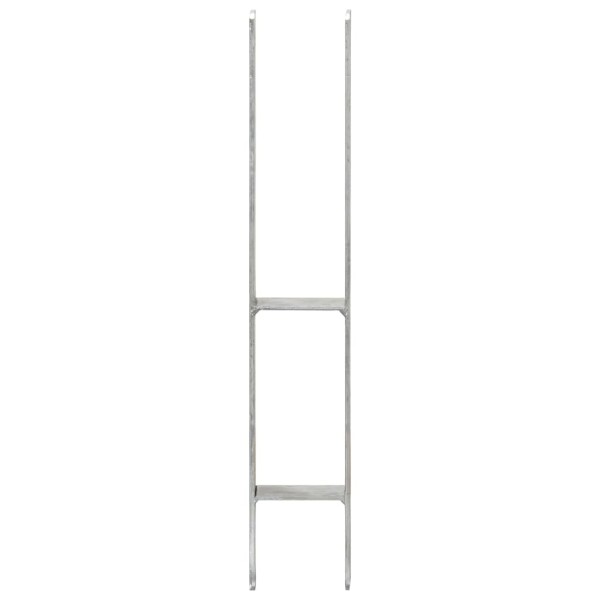 Anclajes de valla 6 uds acero galvanizado plateado 9x6x60 cm Anclajes de valla 6 uds acero galvanizado plateado 9x6x60 cm
