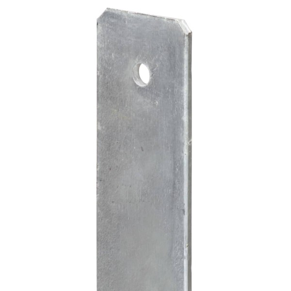 Anclajes de valla 6 uds acero galvanizado plateado 9x6x60 cm Anclajes de valla 6 uds acero galvanizado plateado 9x6x60 cm