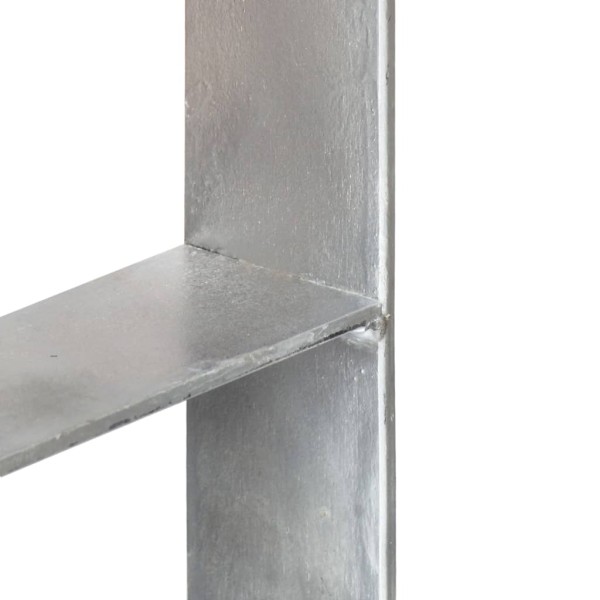 Anclajes de valla 6 uds acero galvanizado plateado 9x6x60 cm Anclajes de valla 6 uds acero galvanizado plateado 9x6x60 cm