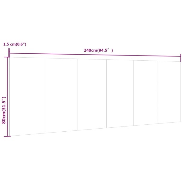 Cabecero pared madera contrachapada roble Sonoma 240x1,5x80cm Cabecero pared madera contrachapada roble Sonoma 240x1,5x80cm