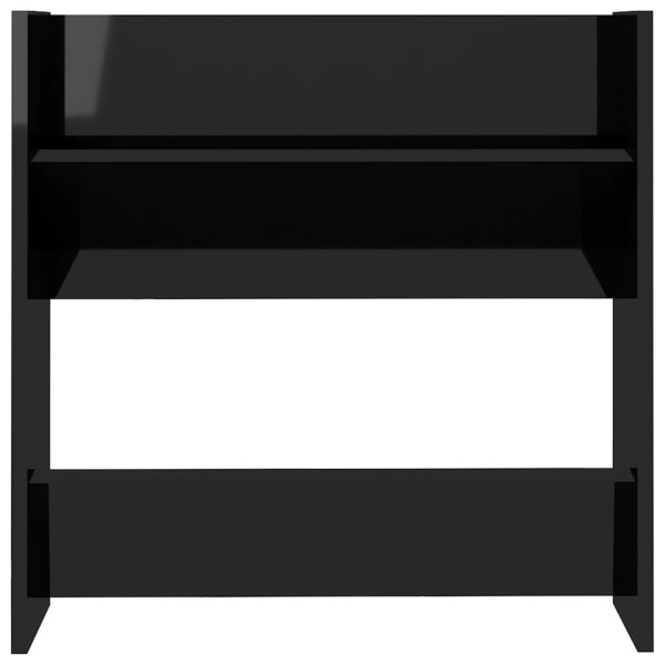 Zapateros de pared 2 uds contrachapada negro brillo 60x18x60 cm Zapateros de pared 2 uds contrachapada negro brillo 60x18x60 cm