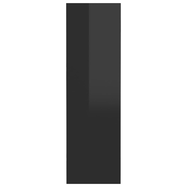 Zapateros de pared 2 uds contrachapada negro brillo 60x18x60 cm Zapateros de pared 2 uds contrachapada negro brillo 60x18x60 cm