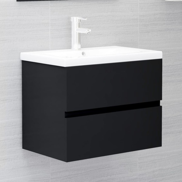 Armario para lavabo madera contrachapada negro 60x38,5x45 cm Armario para lavabo madera contrachapada negro 60x38,5x45 cm