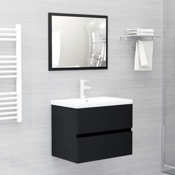 Armario para lavabo madera contrachapada negro 60x38,5x45 cm Armario para lavabo madera contrachapada negro 60x38,5x45 cm