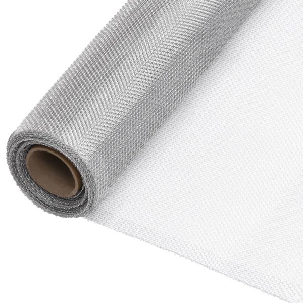 Malla mosquitera de aluminio plateada 112x1000 cm Malla mosquitera de aluminio plateada 112x1000 cm