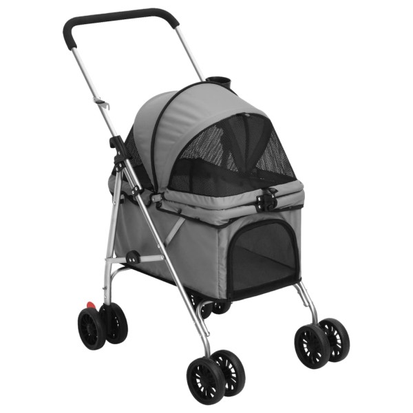 Cochecito para perros plegable tela oxford gris 76x50x100 cm Cochecito para perros plegable tela oxford gris 76x50x100 cm