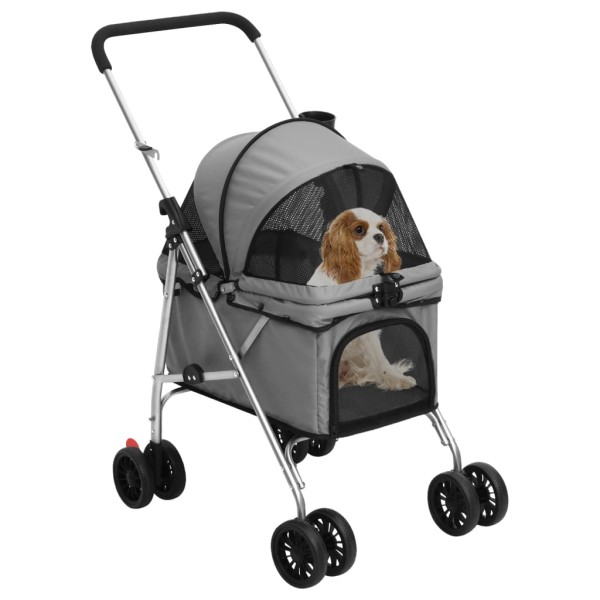 Cochecito para perros plegable tela oxford gris 76x50x100 cm Cochecito para perros plegable tela oxford gris 76x50x100 cm