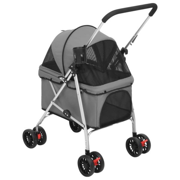 Cochecito para perros plegable tela oxford gris 76x50x100 cm Cochecito para perros plegable tela oxford gris 76x50x100 cm