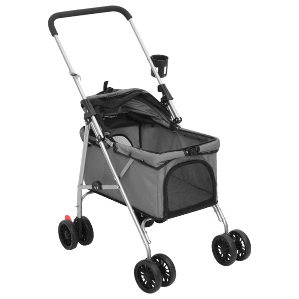 Cochecito para perros plegable tela oxford gris 76x50x100 cm Cochecito para perros plegable tela oxford gris 76x50x100 cm