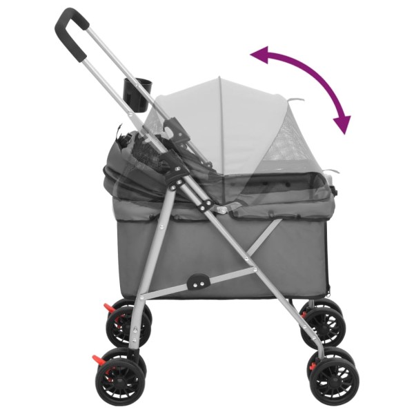 Cochecito para perros plegable tela oxford gris 76x50x100 cm Cochecito para perros plegable tela oxford gris 76x50x100 cm