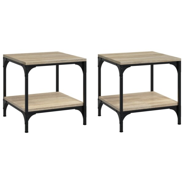 Mesas auxiliares 2 uds contrachapada roble Sonoma 40x40x40 cm Mesas auxiliares 2 uds contrachapada roble Sonoma 40x40x40 cm
