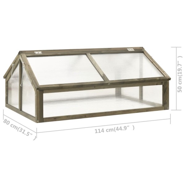 Invernadero de madera de abeto gris 114x80x50 cm Invernadero de madera de abeto gris 114x80x50 cm