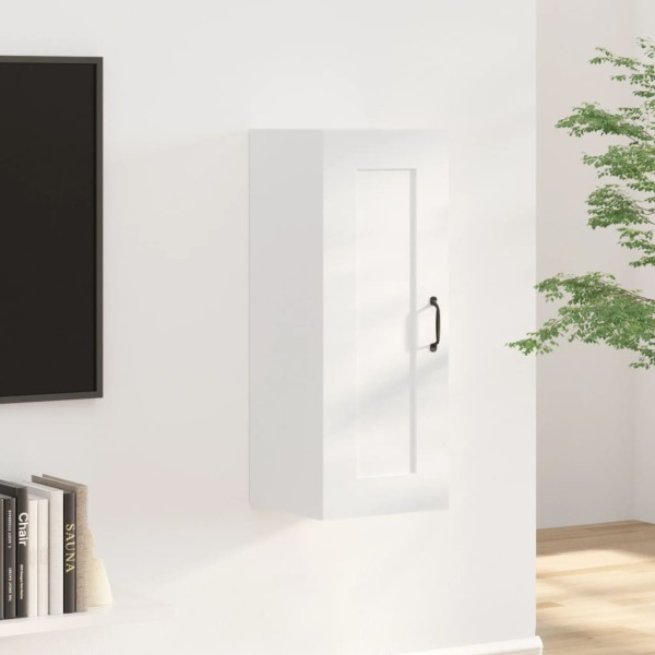 Armario colgante madera contrachapada blanco brillo 35x34x90 cm Armario colgante madera contrachapada blanco brillo 35x34x90 cm