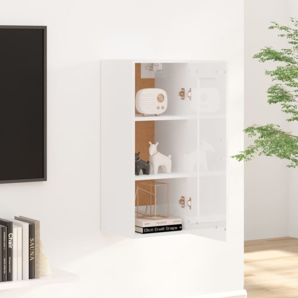 Armario colgante madera contrachapada blanco brillo 35x34x90 cm Armario colgante madera contrachapada blanco brillo 35x34x90 cm