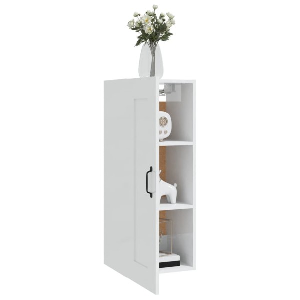 Armario colgante madera contrachapada blanco brillo 35x34x90 cm Armario colgante madera contrachapada blanco brillo 35x34x90 cm