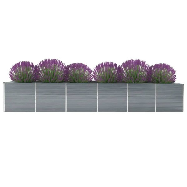 Arriate de jardín de acero galvanizado gris 480x80x77 cm Arriate de jardín de acero galvanizado gris 480x80x77 cm