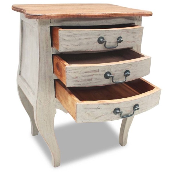 Mesita de noche de madera maciza reciclada 48x35x64 cm Mesita de noche de madera maciza reciclada 48x35x64 cm