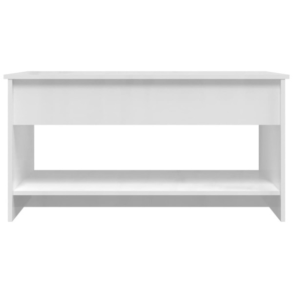 Mesa de centro madera contrachapada blanco brillo 102x50x52,5cm Mesa de centro madera contrachapada blanco brillo 102x50x52,5cm