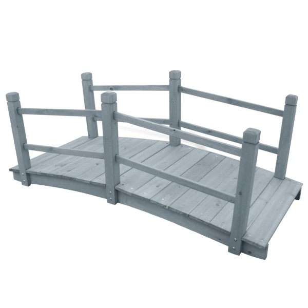 Puente de jardín madera maciza de abeto gris 140x60x56 cm Puente de jardín madera maciza de abeto gris 140x60x56 cm