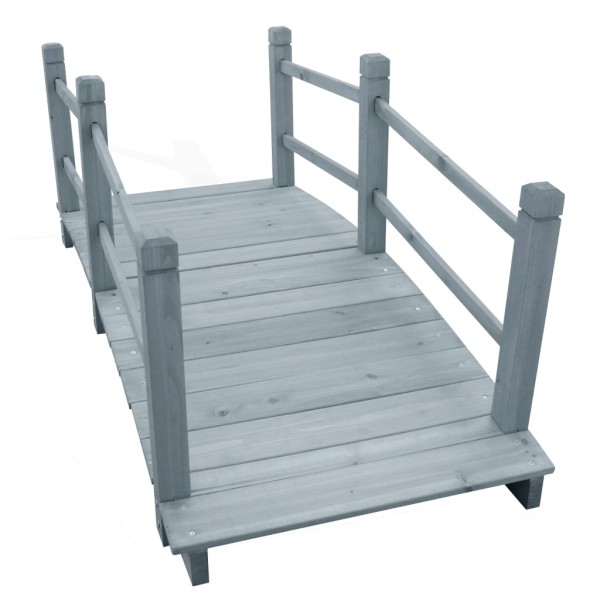 Puente de jardín madera maciza de abeto gris 140x60x56 cm Puente de jardín madera maciza de abeto gris 140x60x56 cm