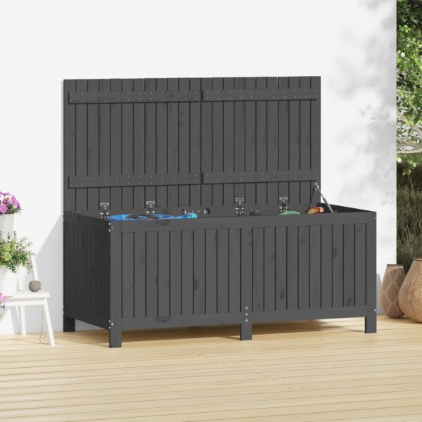 Caja de almacenaje jardín madera de pino gris 147x68x64 cm Caja de almacenaje jardín madera de pino gris 147x68x64 cm