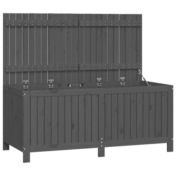 Caja de almacenaje jardín madera de pino gris 147x68x64 cm Caja de almacenaje jardín madera de pino gris 147x68x64 cm