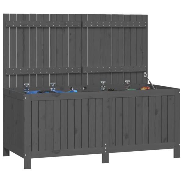 Caja de almacenaje jardín madera de pino gris 147x68x64 cm Caja de almacenaje jardín madera de pino gris 147x68x64 cm
