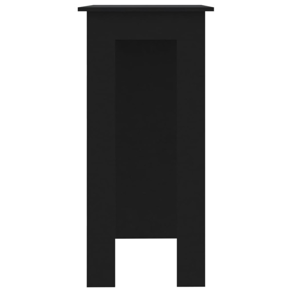 Mesa bar con estante madera contrachapada negro 102x50x103,5 cm