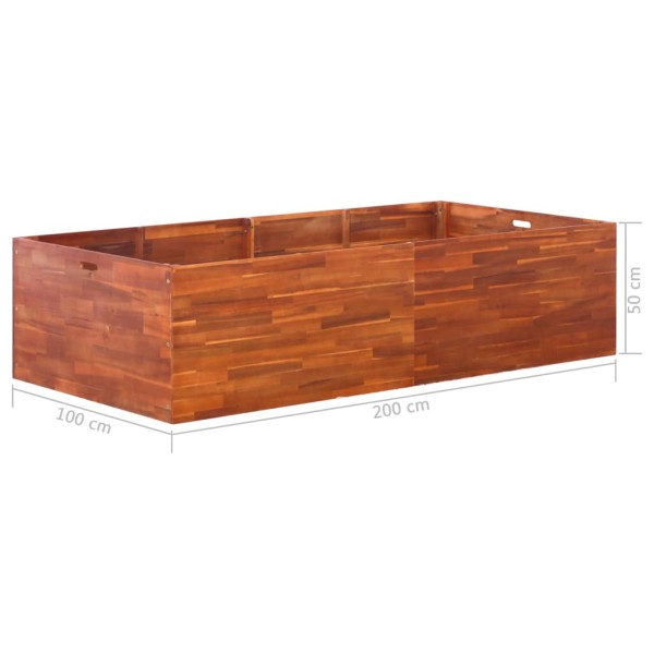 Arriate de madera de acacia 200x100x50 cm Arriate de madera de acacia 200x100x50 cm