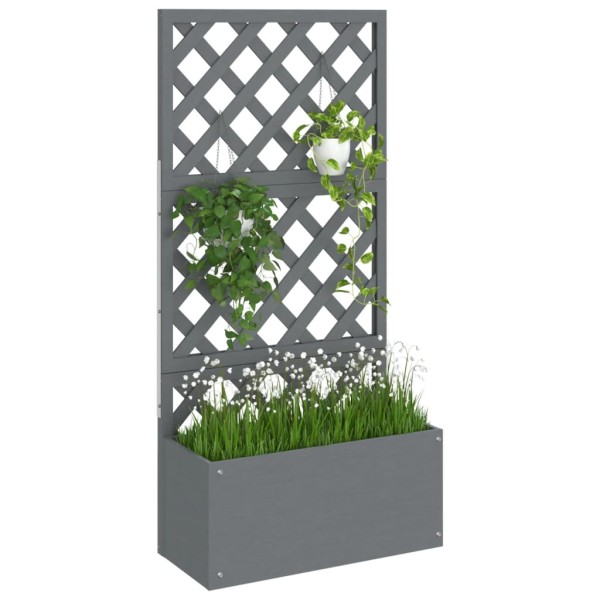 Jardinera con enrejado gris WPC 65x33x135 cm Jardinera con enrejado gris WPC 65x33x135 cm