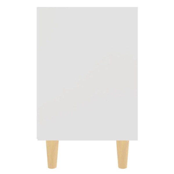 Mesitas de noche patas madera maciza blanca 2 uds 40x30x50 cm Mesitas de noche patas madera maciza blanca 2 uds 40x30x50 cm