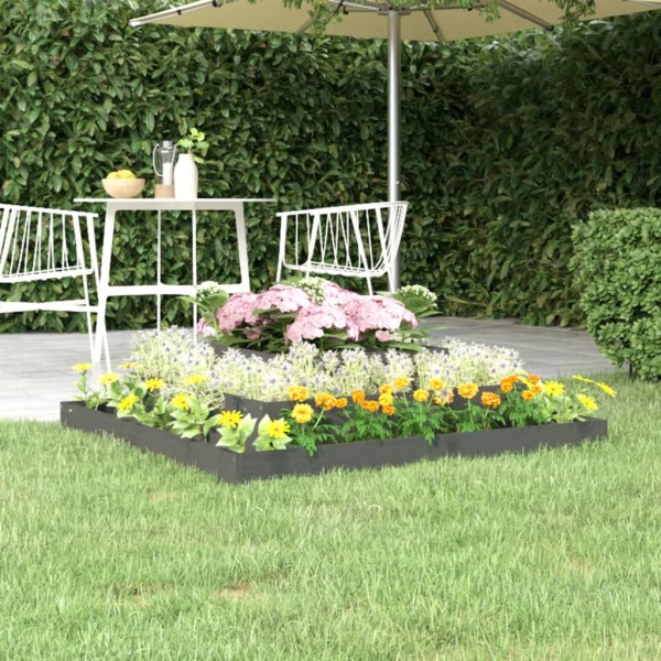Jardinera de madera maciza de pino gris 110x110x27 cm Jardinera de madera maciza de pino gris 110x110x27 cm