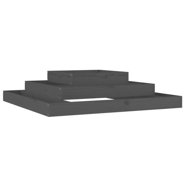 Jardinera de madera maciza de pino gris 110x110x27 cm Jardinera de madera maciza de pino gris 110x110x27 cm