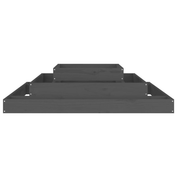 Jardinera de madera maciza de pino gris 110x110x27 cm Jardinera de madera maciza de pino gris 110x110x27 cm