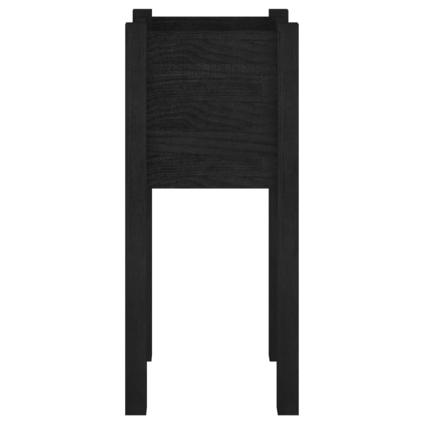 Jardineras 2 unidades madera maciza de pino negro 31x31x70 cm Jardineras 2 unidades madera maciza de pino negro 31x31x70 cm