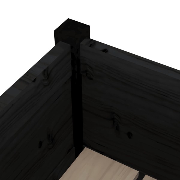 Jardineras 2 unidades madera maciza de pino negro 31x31x70 cm Jardineras 2 unidades madera maciza de pino negro 31x31x70 cm