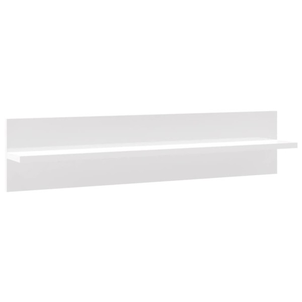 Estante de pared 2 uds contrachapado blanco brillo 80x11,5x18cm Estante de pared 2 uds contrachapado blanco brillo 80x11,5x18cm
