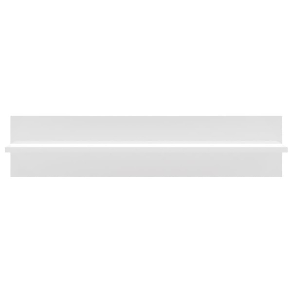 Estante de pared 2 uds contrachapado blanco brillo 80x11,5x18cm Estante de pared 2 uds contrachapado blanco brillo 80x11,5x18cm