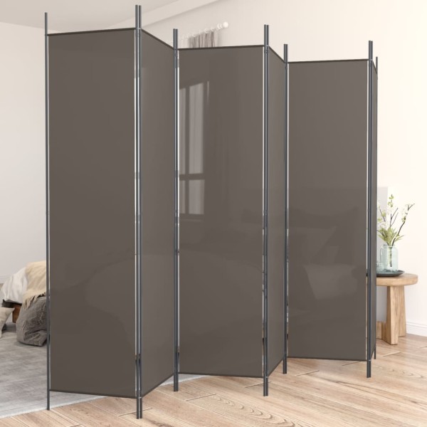 Biombo divisor de 6 paneles de tela gris antracita 300x220 cm Biombo divisor de 6 paneles de tela gris antracita 300x220 cm