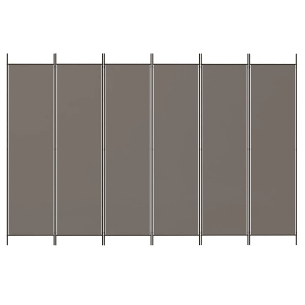 Biombo divisor de 6 paneles de tela gris antracita 300x220 cm Biombo divisor de 6 paneles de tela gris antracita 300x220 cm