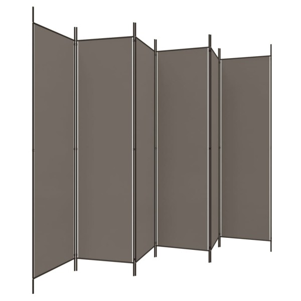 Biombo divisor de 6 paneles de tela gris antracita 300x220 cm Biombo divisor de 6 paneles de tela gris antracita 300x220 cm
