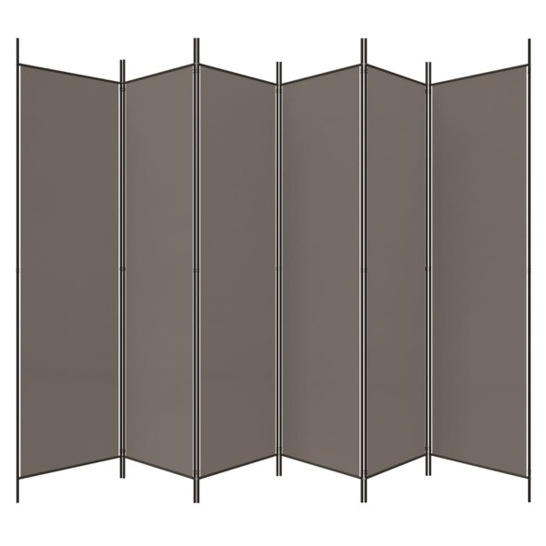 Biombo divisor de 6 paneles de tela gris antracita 300x220 cm Biombo divisor de 6 paneles de tela gris antracita 300x220 cm