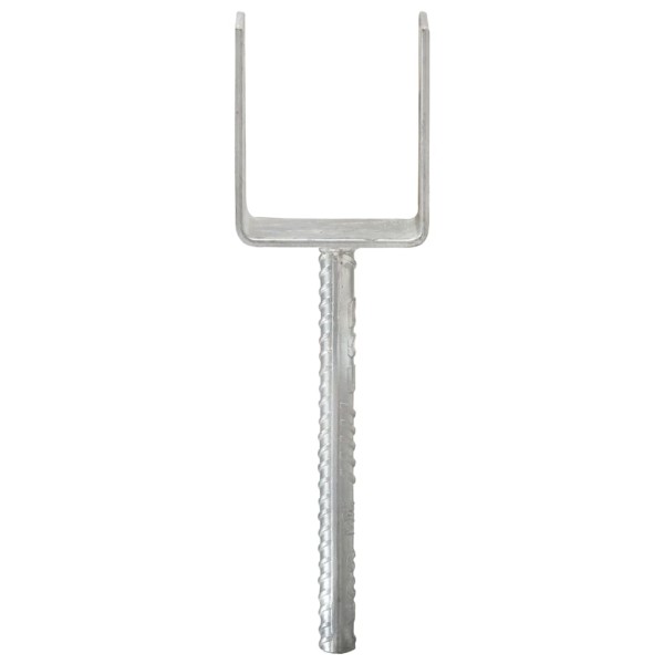 Anclajes de valla 6 uds acero galvanizado plateado 9x6x30 cm Anclajes de valla 6 uds acero galvanizado plateado 9x6x30 cm