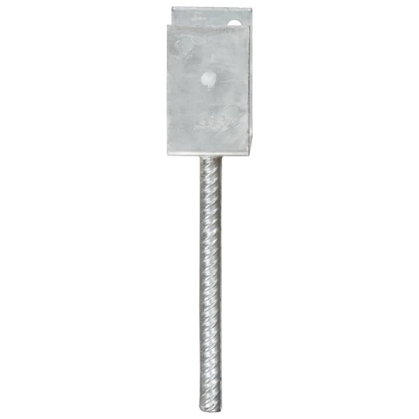 Anclajes de valla 6 uds acero galvanizado plateado 9x6x30 cm Anclajes de valla 6 uds acero galvanizado plateado 9x6x30 cm