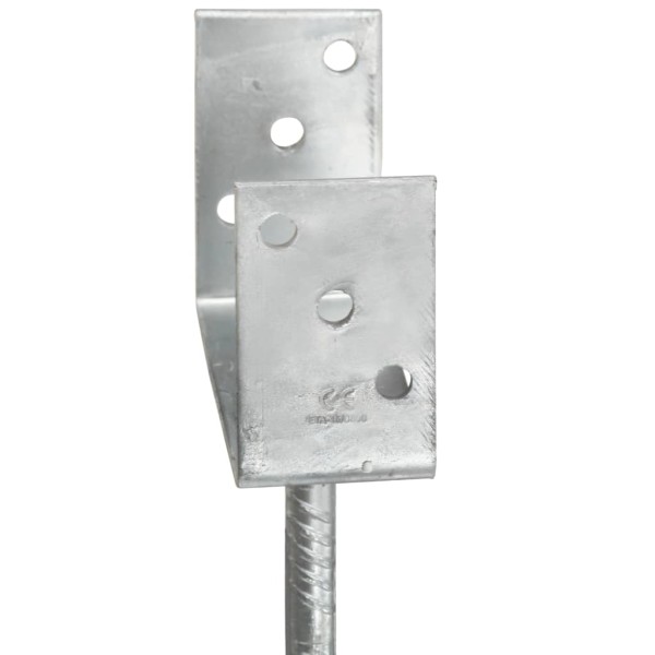 Anclajes de valla 6 uds acero galvanizado plateado 9x6x30 cm Anclajes de valla 6 uds acero galvanizado plateado 9x6x30 cm