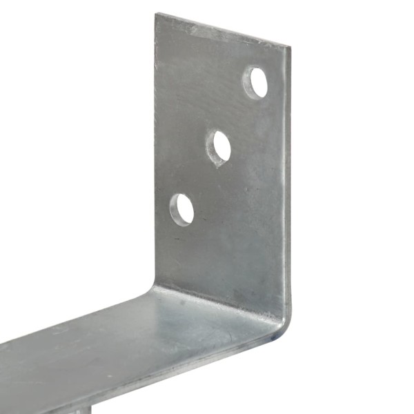 Anclajes de valla 6 uds acero galvanizado plateado 9x6x30 cm Anclajes de valla 6 uds acero galvanizado plateado 9x6x30 cm
